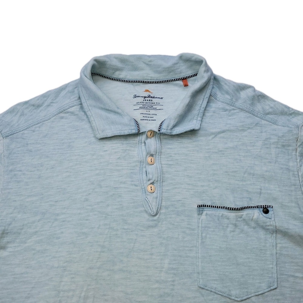 Tommy Bahama Jeans Polo Shirt - Blue Island Modern Fit 100% Cotton Men's Large